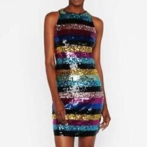 Express Rainbow Sequin Dress